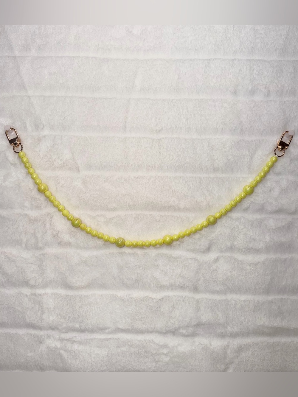 Yellow Iridescent Beaded Acrylic Bag Chain 17.5”